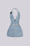 Calm Blue Denim Halter Mini Dress